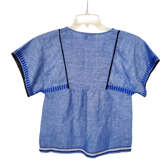 Vineyard Vines NWOT Linen Blend Embroidered Top Boho - Picture 9 of 12